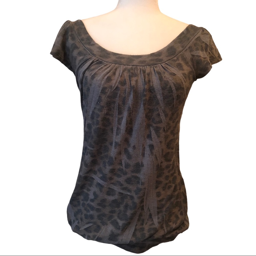 Gray Leopard Top